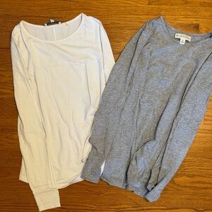 Pair of White + Warren long sleeve shirts